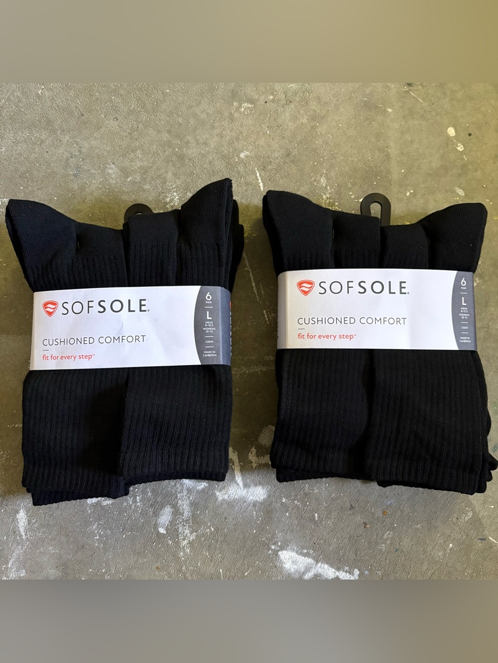 Sofsole Cushioned Comfort Crew Socks for Men - Black